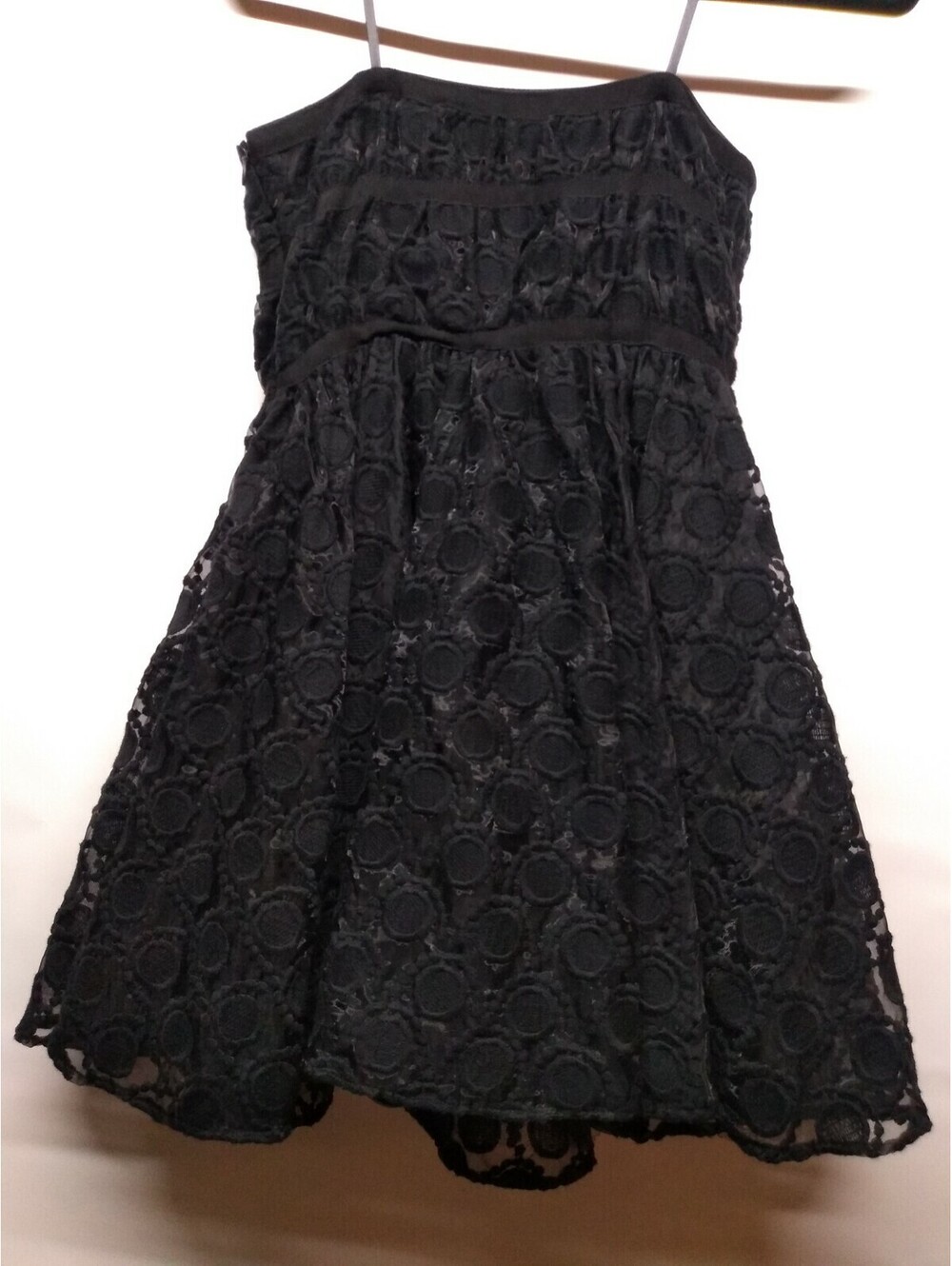 Black Lace A-Line Spaghetti Strap Dress